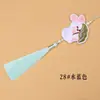 Pingente Borla Coelho de Jade Bordado Novo Estilo Nacional Chinês Estilo Antigo Ornamento de Lapela Hanfu Qipao Pingente de Bolsa Souvenir