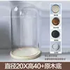 Tapa de vidrio de flor eterna simple base de madera maciza transparente micro paisajismo hecho a mano flor seca a prueba de polvo tapa de vidrio de flor eterna