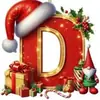 Novos Enfeites de Natal Pendentes Decorações Planas para Árvore de Natal Chapéu Vermelho Letra Inicial com Decoração de Letra Personalização Personalizada