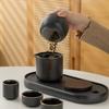 Juego de té de viaje, taza de té, juego de té de cerámica, taza exprés para coche, camping al aire libre, portátil, una tetera, tres tazas, juego de regalo, escritura
