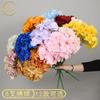 Ramo de simulación de 5 hortensias sin hojas, flores artificiales para boda, bricolaje, decoración, flores de seda para carretera, comercio exterior, simulación transfronteriza de hortensias.