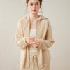 2025 Nueva Chaqueta de Punto Otoño e Invierno Holgada Perezosa Accesible Lujo Cardigan de Cachemira para Mujer con Capucha Torcida Cremallera Lana