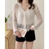 Real Shot Hollow Design Sense Ice Silk Outer Wear Thin Sun Protection Jaqueta Estilo Coreano Estilo Coreano Verão Preguiçoso Malha Cardigan Top