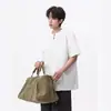 Camiseta de Cuello Henry para Hombre de Marca Tendencia Primavera Versátil Casual Corta Estilo Americano Camisa Polo de Manga Corta con Cuello Alto