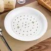 Plato Escurridor para Dumplings de Porcelana Fina, Plato Doble Capa con Drenaje de Agua, Plato Multifuncional para Frutas, Plato de Cerámica, Plato para Dumplings al Vapor