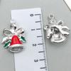 Mezcla de 20 gotas navideñas de aceite blanco K, aleación, accesorios de joyería DIY, Papá Noel, muñeco de nieve, campana, alce, pulsera colgante