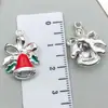 Set Mixto de 20 Esmalte Navideño Aleación K Blanca Accesorios para Joyería DIY: Amuletos para Pulsera de Papá Noel, Muñeco de Nieve, Campana, Reno