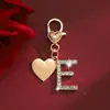 Pingente Chaveiro Letra Inglesa Cravejado com Diamantes Estilo Europeu e Americano, Chaveiro Pingente de Bolsa Criativo e Personalizado para o Dia dos Namorados
