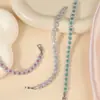 Nuevo brazalete de cristal de diamante de lujo simple y elegante, botones redondos de circón transfronterizos de colores, pétalos de personalidad de moda para mujer
