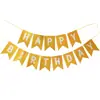 Banner Espanhol de Feliz Aniversário Hot Stamping Bunting Rabo de Peixe Guirlanda Espanhola Bandeirola de Festa Decoração de Banner