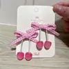 Grampo de Cabelo com Laço de Renda de Verão Estilo Coreano para Menina Presilha de Bico de Pato de Renda Plissada Versátil para Franja Presilha