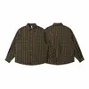 Ropa Vintage Yidao 2026 Otoño Nuevo Producto Camisa de Manga Larga a Cuadros Retro para Hombre Cuello Campana Abotonada Holgada Casual