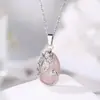 Zhouhang Jewelry Venta Caliente Transfronteriza Colgante de Cristal Natural con Collar de Pavo Real de Amatista Joyería de Moda al por Mayor