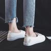 Primavera 2019, nuevos zapatos blancos de estilo coreano, zapatos planos de boca baja que combinan con todo para mujer, zapatos de verano transpirables sin cordones para mujer.