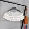 Nuevo Chal Pequeño de Encaje Estilo Coreano Combinable Blusa Calada Abrigo Pequeño de Verano para Mujer Chaleco Pequeño Camisa sin Mangas
