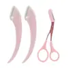 Venta al por mayor en el lugar Kit de recorte de cejas seguro y cómodo de nivel de entrada Cuchillo para recortar cejas para estudiantes Tijeras para recortar cejas en forma de media luna Cejas perfectas para principiantes