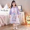 Camisola infantil para meninas, verão, fina, manga curta, fofa, para crianças médias e grandes, menina, estilo princesa, pijama, roupa de casa, para usar fora