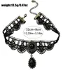 Collar choker de encaje negro al por mayor borla gótico fiesta de Halloween cadena corta para clavícula choker mujer