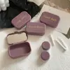Estojo para Lentes de Contato, Portátil, Compacto, Estojo Simples para Lentes de Contato, Caixa de Cuidados Companheira, Caixa de Armazenamento, Laser Hot Stamping com Espelho