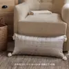 Cojín decorativo acolchado de satén con borlas estilo vintage para sofá de sala de estar, respaldo de cama de dormitorio de alta gama estilo ins