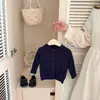 Chaqueta de Punto Calado para Niña, Suéter Sencillo de Color Sólido de Moda para Bebé Niña para Primavera y Otoño