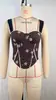 Popular europeo y americano INS corsé de espina de pescado ajustado, camisola de lunares, top de tubo strapless estilo francés retro femenino con cordones