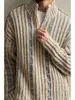 Suéter de Punto con Bloques de Color Pesado Estilo Americano con Media Cremallera para Hombre, Marca de Tendencia Otoño e Invierno, Chaqueta Gruesa Cálida Estilo Perezoso