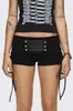 Estilo nuevo de verano simple color liso hebilla redonda metálica de varias filas cintura elástica personalizada pantalones cortos deportivos de moda venta al por mayor