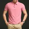 Camiseta Masculina de Verão com Gola Polo Pulôver de Seda Gelada Casual Solta Tamanho Grande Jovem Diária de Nylon Manga Curta Leve