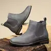Botas Chelsea de Piel Sintética para Hombre hasta la Pantorrilla Otoño e Invierno Botas de Cuero de Moda para Hombre Estilo Británico Casual Botas Martin Versátiles