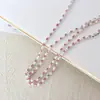Perlas Finas Rosas y Rojas con Pedrería, Cadenas de Cristal, Accesorios para Joyería DIY, Accesorios Decorativos Hechos a Mano, Accesorios para el Cabello