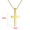 Collar de cruz de acero inoxidable, acero de titanio, para hombres y mujeres, joyería transfronteriza europea y americana, chapada en oro negro con cadena de perlas