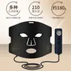 Máscara de luz roja y azul transfronteriza, dispositivo facial de panel de luz grande y colorido, dispositivo de belleza de máscara de fotones de silicona para limpieza con terapia de calor infrarrojo