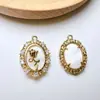Cor de Bronze Resistente a Cor Fritillaria Borboleta Rosa Pingente Pulseira DIY Colar Colar de Pérolas Pingente Acessórios