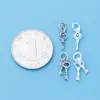 Prata Esterlina S925 Pingente de Chave Personalizado Cadeado Concêntrico Pulseira de Corda Trançada com Contas DIY Pulseira para Casal Acessórios de Prata