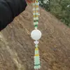 Vendas Diretas da Fábrica vidro Jade Branco Afeganistão Buda sorrindo Buda cabeça torta pendente para carro com miçangas visão dupla Buda Maitreya pingente para carro
