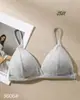Sutiã Camisola Decote V Profundo Estilo Francês com Bojo Fixo Push-Up, Modal Ombro a Ombro, Costas Lindas, Estilo Puro Desejo, Sutiã Cruzado Decote V nas Costas para Menina Spicy