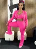 Tw492 Ropa Transfronteriza Europea y Americana Popular Colorido Conjunto de Tres Piezas Color Sólido Sexy Sin Cintura Traje Deportivo Casual para Mujer