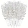 Hoja de eucalipto artificial de un solo tallo, decoración del hogar estilo ins, accesorio para arreglo de boda, planta verde artificial