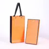 Caja de Regalo de Bufanda de Seda Naranja en Stock, Caja de Regalo de Alta Gama con Tapa y Base, Caja de Empaque para Chal y Pañuelo Cuadrado Pequeño, Caja de Regalo para Bufanda al por Mayor