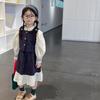 Set de Blusa de Puño a Bloques de Color para Niñas, Chaleco y Vestido 2026 Otoño Nuevo Conjunto Casual de Tres Piezas para Niños