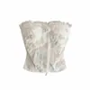Linda Camisola Floral Tridimensional para Mulheres com Bojo, Renda, Corte Justo, Top Tubinho Sexy para Usar por Cima
