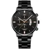 Venta Directa de Fábrica Calendario Transfronterizo Reloj con Correa de Acero Reloj de Cuarzo Falso para Hombre con Tres Ojos Reloj para Hombre Venta al por Mayor de Comercio Exterior