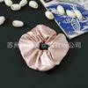 30 MMI seda de amoreira 7cm aba larga rabo de cavalo Bolas Cabeça Flor bobina corda de cabelo Seda cor sólida anel de cabelo intestino grosso feminino