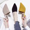 Chinelo Feminino Novo Estilo 2025, Chinelos Meio-pé Retrô Tecidos da Moda, Bico Fino, Salto Alto e Salto Agulha