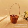 Cesta de bambú pequeña de bolsillo para almacenamiento, accesorios de fotografía para casa de bebé, joyería de bricolaje para niña Mori, cesta decorativa de colores primarios