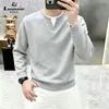 Sudadera de punto con cuello en V multicolor para hombre con forro de mezcla de seda de morera y cachemira, top de punto casual para negocios