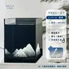 Acuario de Cristal Pequeño Ultra Transparente para Escritorio con Luces, Regalo de Cumpleaños Creativo, Tanque Cuadrado Pequeño