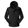Chaqueta Softshell Desmontable con Forro de Forro Polar para Otoño e Invierno para Hombre, Cortavientos Grueso para Commuters al Aire Libre, Chaqueta Estampada Estilo Pareja