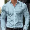 Camisas de Manga Larga para Hombre, Estilo Casual, Modernas y Tendencia, Estampado Digital 3D, Tallas Grandes, Casuales y Versátiles, Exportación Europea y Americana